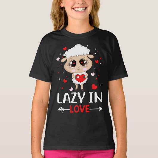 T-shirt Lazy in Love Sheep pour célibataires de la Saint-V (Devant)