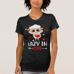 T-shirt Lazy in Love Sheep pour célibataires de la Saint-V