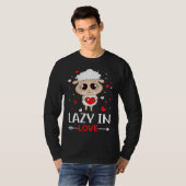 T-shirt Lazy in Love Sheep pour célibataires de la Saint-V (Devant entier)