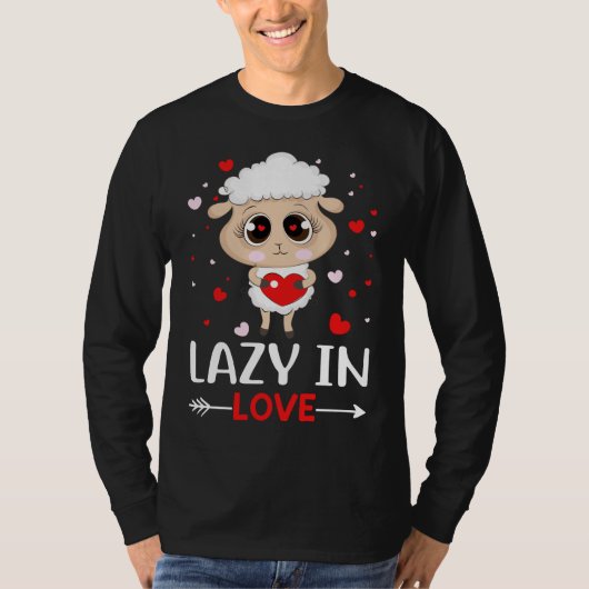 T-shirt Lazy in Love Sheep pour célibataires de la Saint-V (Devant)