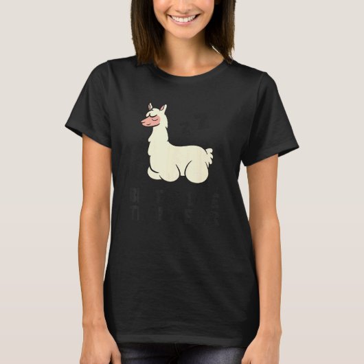 T-shirt Lazy Llama Tardy Plus Tard Que Jamais Llama (Devant)