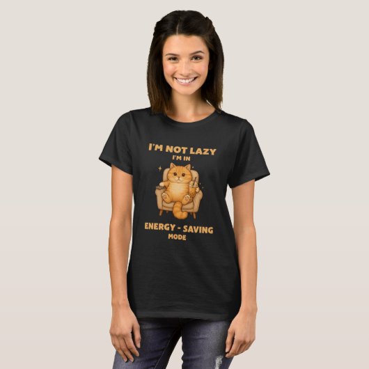 T-shirt Lazy Orange Tabby Cat with Boba – Funny Cute Relax (Devant entier)