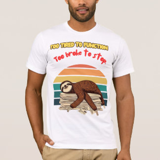 T-shirt Lazy Retro Tired and Sarcastic