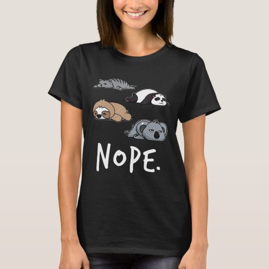 T-shirt Lazy Sleepy Chat Sloth Panda Koala Oear Procrastin (Devant)