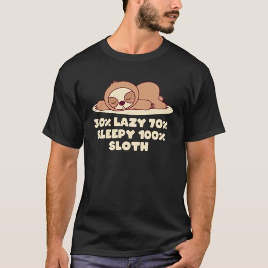 T-shirt Lazy Sleepy Sloth Humour Sloth Thème (Devant)