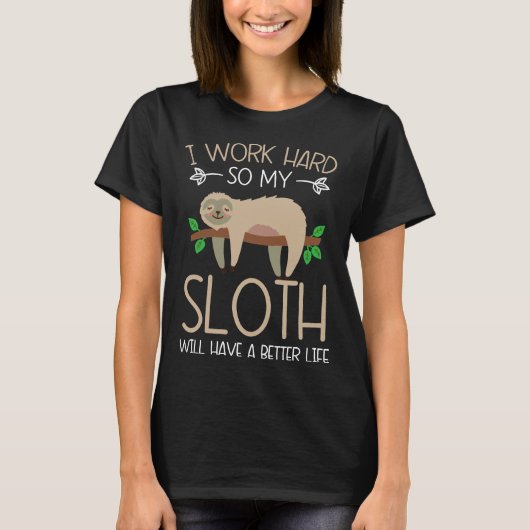 T-shirt Lazy Sloth Arboreal Faune Animal Herbivore (Devant)
