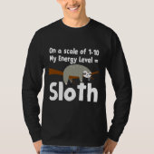 T-shirt Lazy Sloth No Energy Fun Animal (Devant)