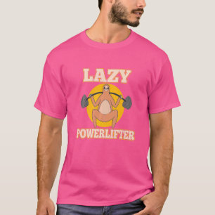T-shirt Lazy Sloth Powerlifter Weightlifter Barbell Gym La