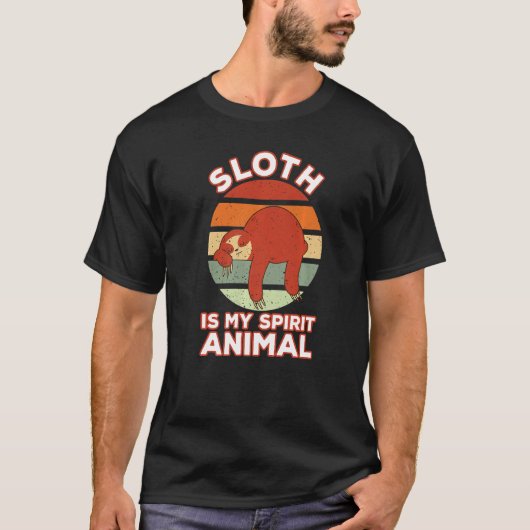 T-shirt Lazy Sloth Wild Animal Jungle Bedtime Forest Tree (Devant)