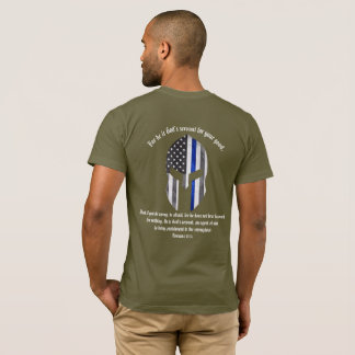T-shirt Le 13:4 de Romains amincissent Blue Line