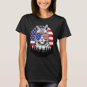 T-shirt Le 4 juillet Les femmes Meowica Cute Kitten Cat gr
