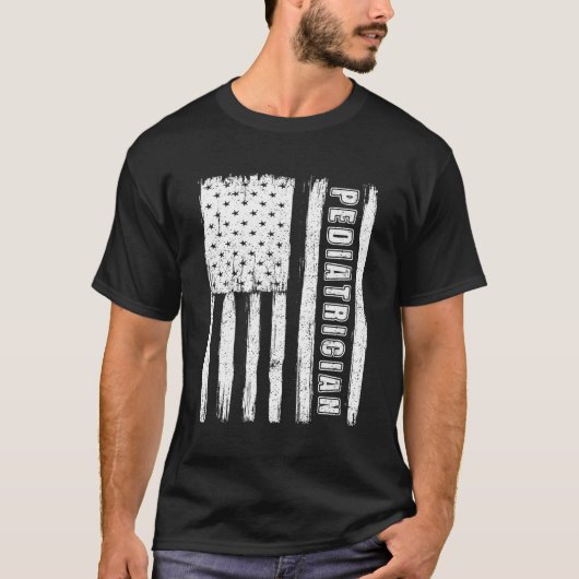 T-shirt Le 4 Juillet Pour Le Pediatricien Du Drapeau Améri (Devant)