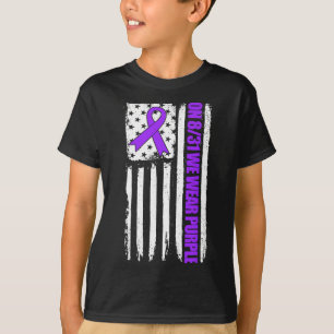T-shirt Le 831 On porte du violet Drapeau américain Journé