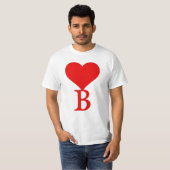 T-shirt Le B initial avec un grand coeur rouge (Devant entier)
