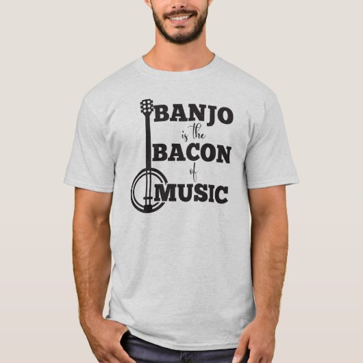 T-shirt Le Banjo Est Le Bacon De La Musique (Devant)