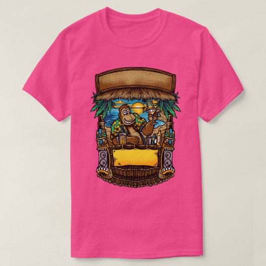 T-shirt Le bar de plage de Gorilla (Design devant)