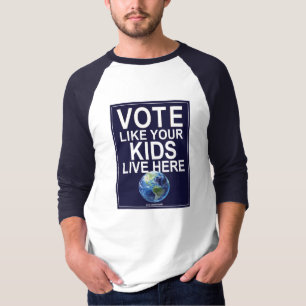 T-shirt Le base-ball 3/4 vote de douille comme vos enfants