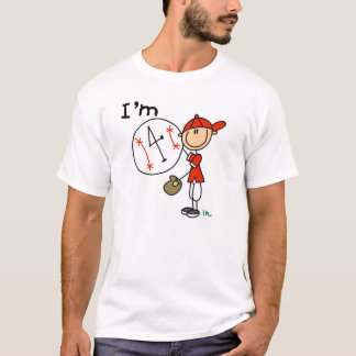 T-shirt Le base-ball du garçon j'ai 4 ans