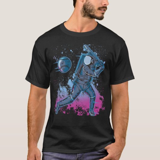 T-shirt Le Baseball Des Astronautes Dans L'Espace (Devant)