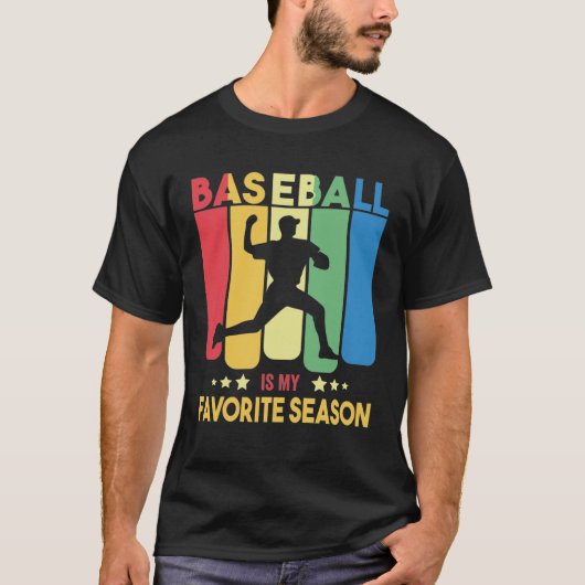 T-shirt Le baseball est ma saison préférée - Baseball Vint (Devant)