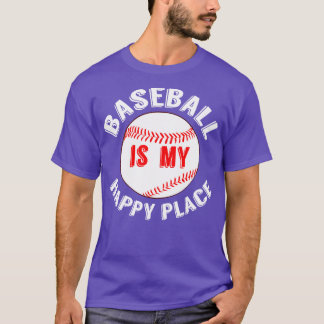 T-shirt Le baseball est mon endroit heureux