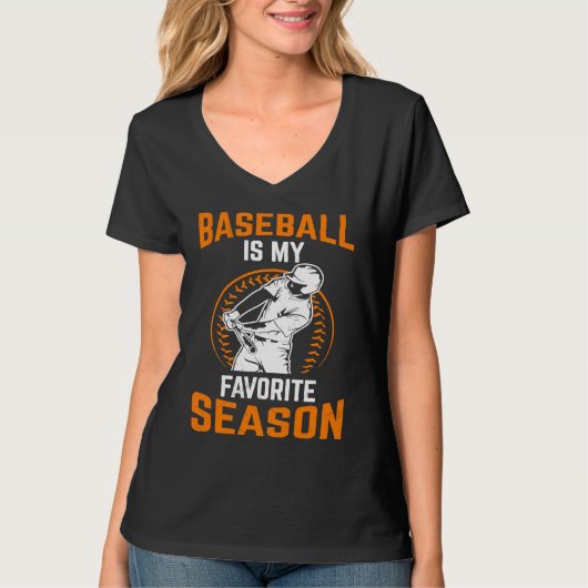 T-shirt Le baseball est mon jeu de batte de saison préféré (Devant)