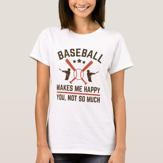 T-shirt Le Baseball Me Rend Heureux Que Tu Ne Sois Pas Tan (Devant)