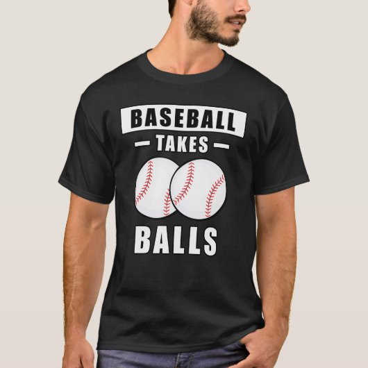 T-shirt Le baseball prend des balles - Drôle (Devant)