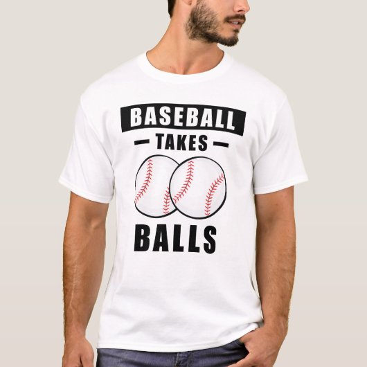 T-shirt Le baseball prend des balles - Drôle (Devant)