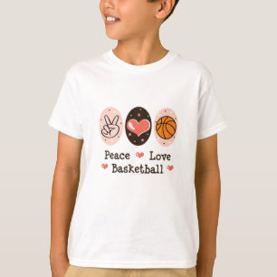 T-shirt Le basket-ball d'amour de paix badine le