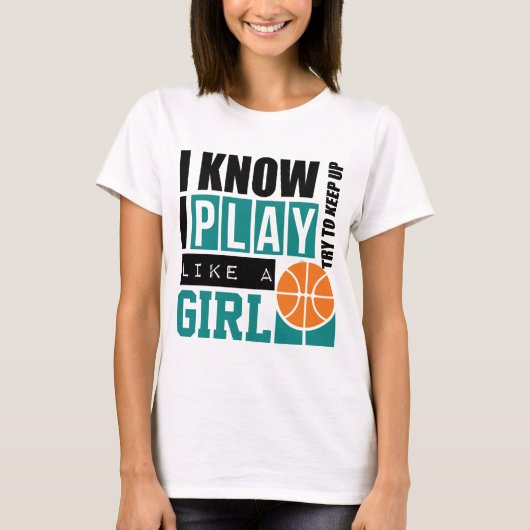 T-shirt Le basket-ball de jeu aiment une fille (Devant)