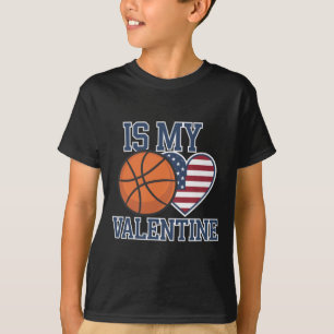 T-shirt Le basket-ball est mon coeur pour la Saint-Valenti