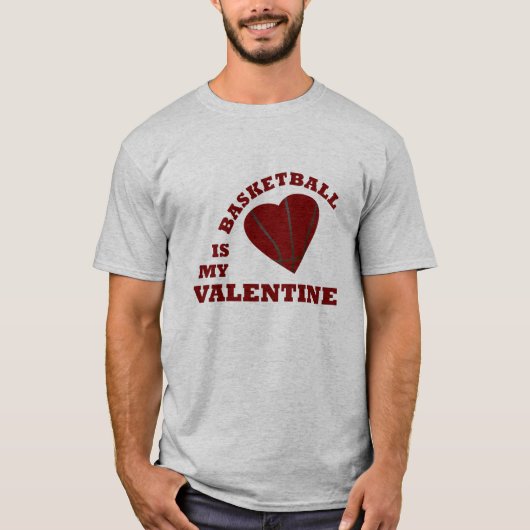 T-shirt le basket-ball est mon valentin (Devant)