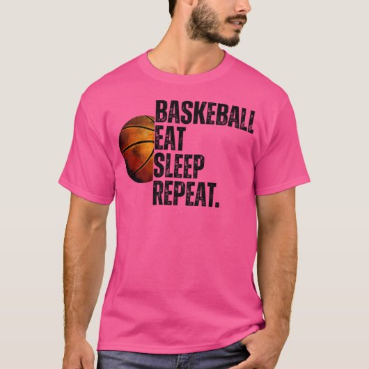 T-shirt Le Basket Mange Le Sommeil Répéter. (Devant)