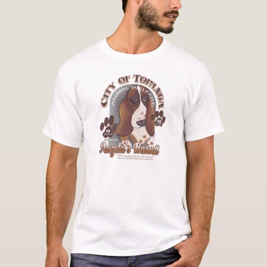 T-shirt Le basset-hound d'Angela par Robyn Feeley (Devant)
