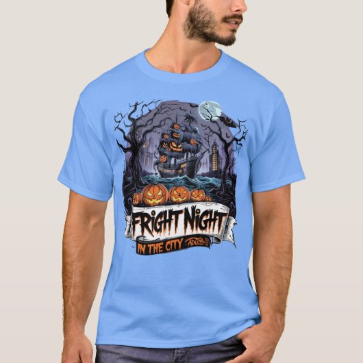 T-shirt "Le Bateau d'Halloween Fantômes & chauves-souris : (Devant)