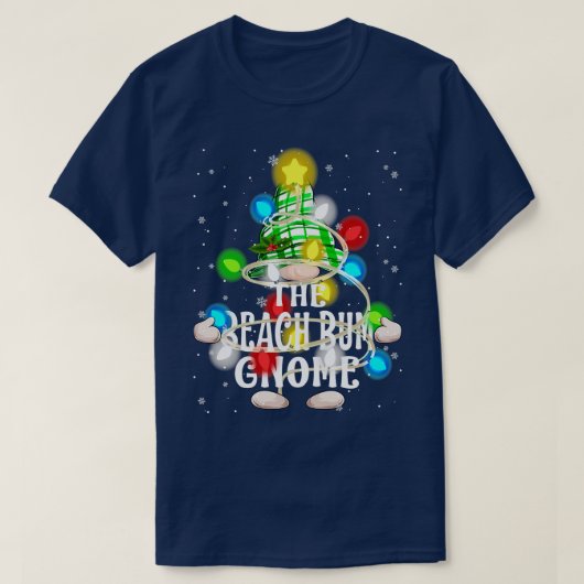 T-shirt Le Beach Bum Gnome Christmas Correspondant à la fa (Design devant)