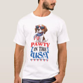 T-shirt Le Beagle Patriotique Pawty Aux Etats-Unis (Devant)