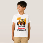 T-shirt Le bêcheur jaune nommé fait sur commande de (Devant entier)