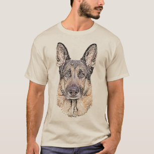 T-shirt Le berger allemand a esquissé l'art de chien