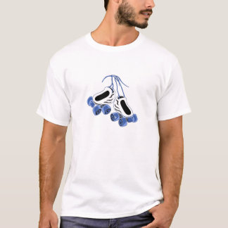 T-shirt le blanc patine les roues bleues