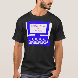 T-shirt Le bleu d'ordinateur d'images de série d'artiste