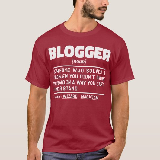 T-shirt Le blogueur Noun Definition Drôle Citation Cool (Devant)