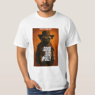 T-shirt Le Bon la Brute et le Pugly Parodie de Film