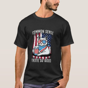 T-shirt Le bon sens a si bon goût Bière pour chat 4 juille
