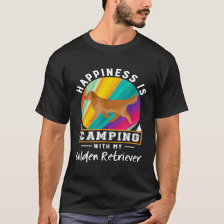 T-shirt Le bonheur du chien Retriever doré est le camping
