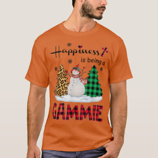 T-shirt Le bonheur est d'être Gammie Snowman Joyeux Noël