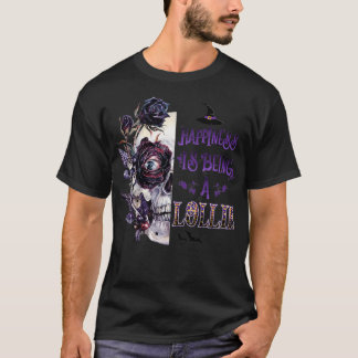 T-shirt Le bonheur est d'être Lollie Skull Halloween