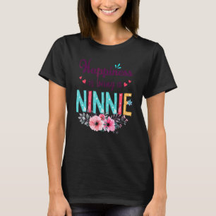 T-shirt Le Bonheur Est D'Être Neuf Femmes Floral Déco