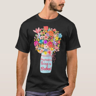 T-shirt Le Bonheur Est D'Être Un Babci Flower Grand-mère M